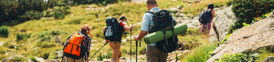 People take on an adventure challenge hike