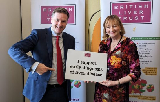 Steve Brine MP, with Pamela Healy OBE, Chief Executive of the British Liver Trust