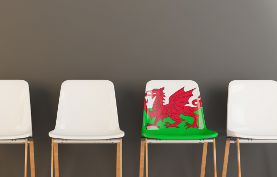 wales flag on chair